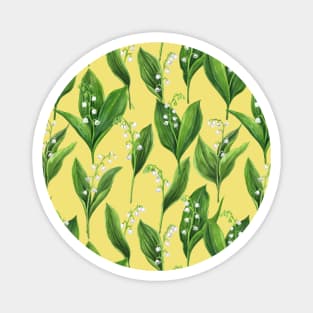 Lily of the valley on buttercup yellow Magnet